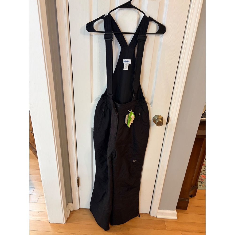 Slalom Snow Bibs Women Small Black Insulated Ski Overalls Adjustable Suspenders